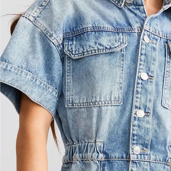 Free People Marci Denim Overall Short - Picture 6 of 8